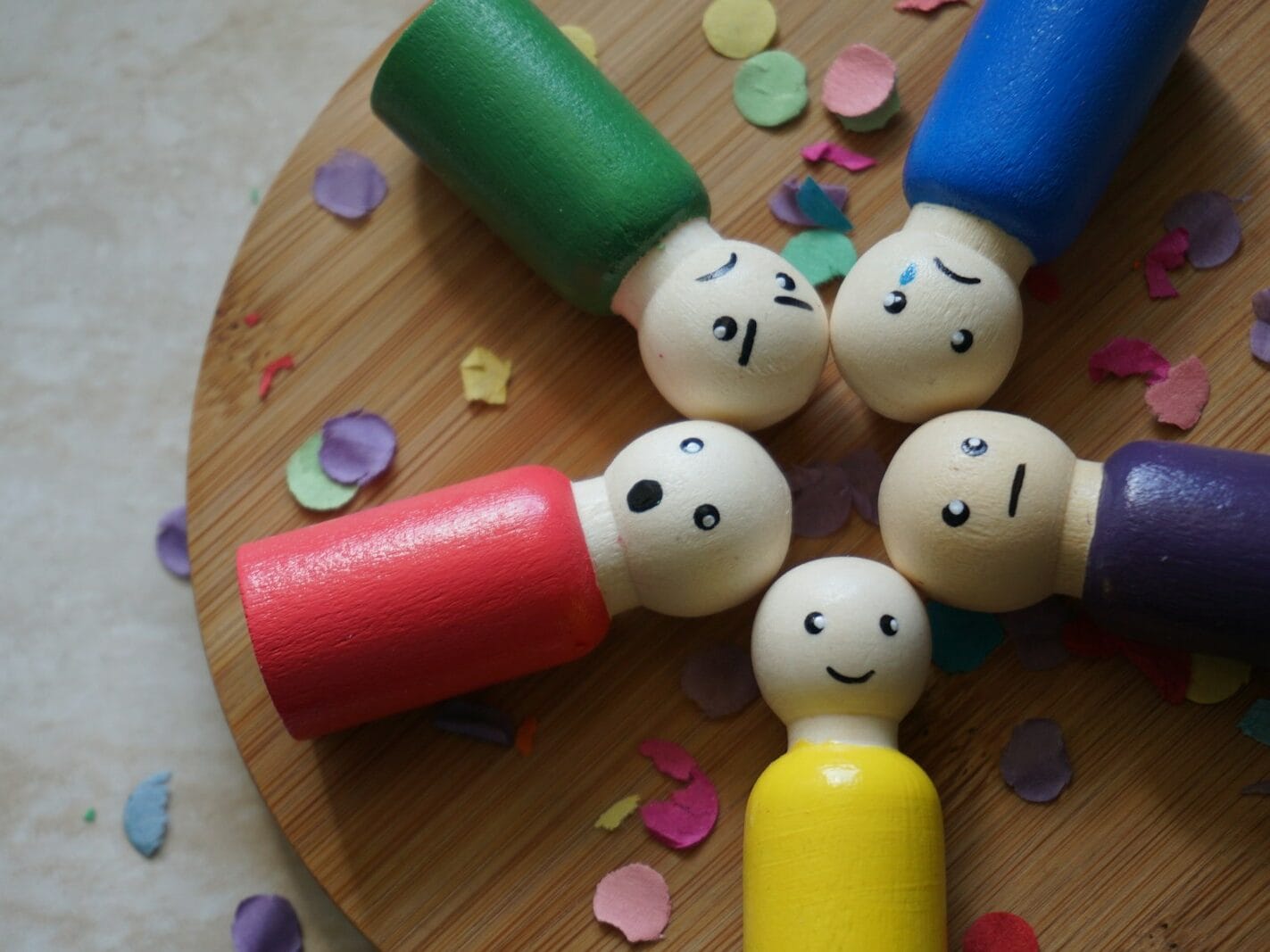a group of toys on a table